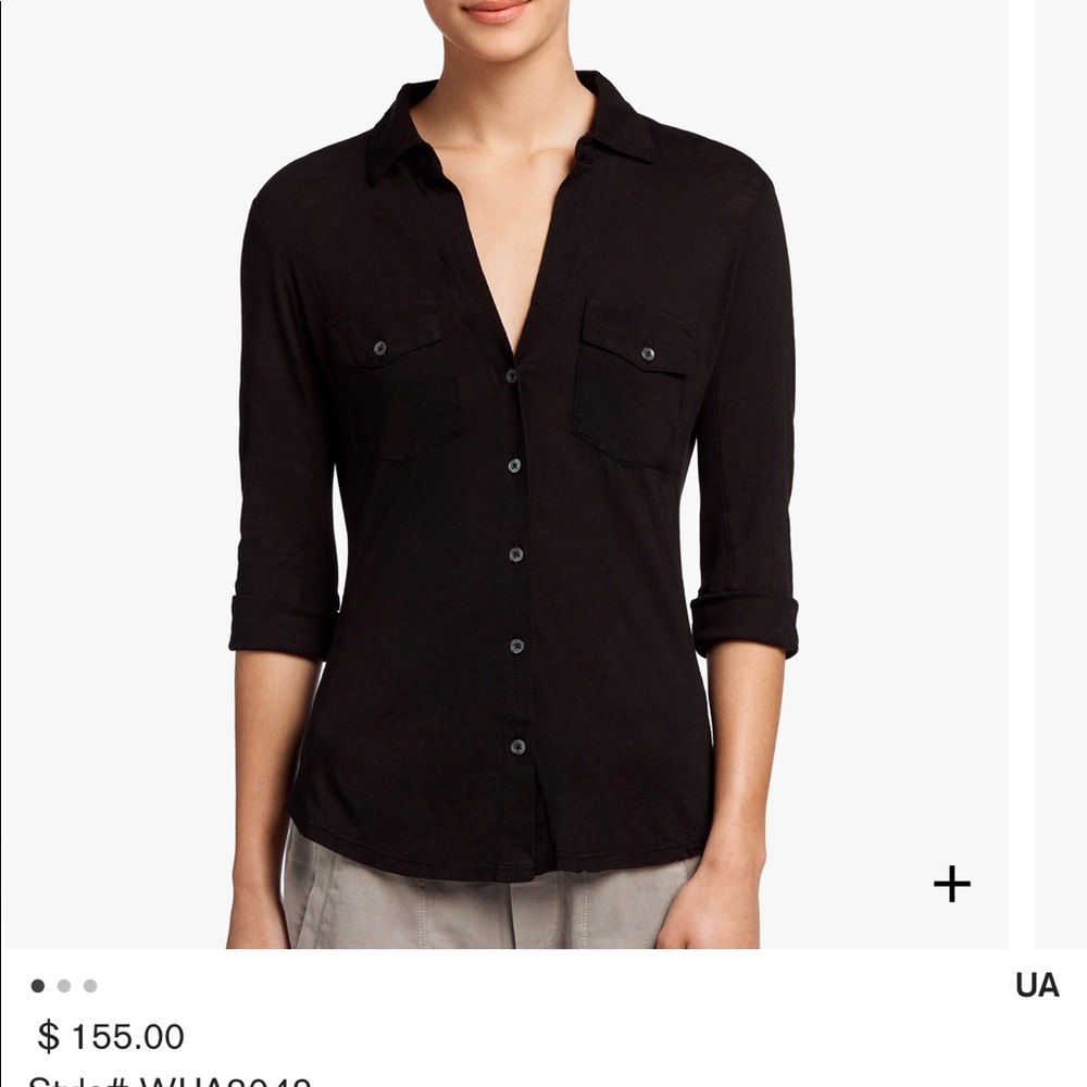 James Perse black button tee